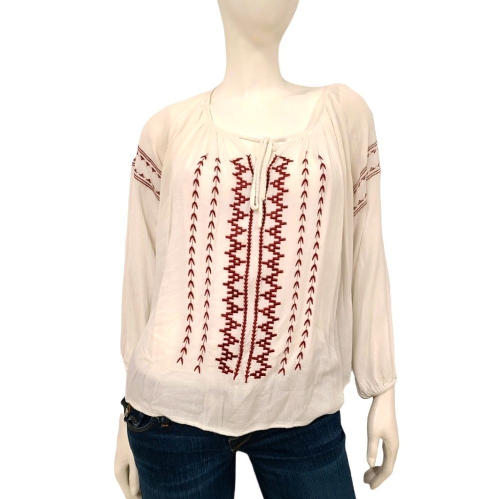 Charlotte Russe Embroidered Boho Top size M